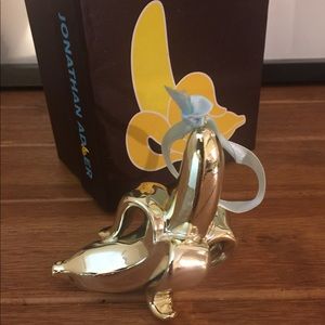 Jonathan Adler Gold Ceramic Banana Christmas Ornament RARE